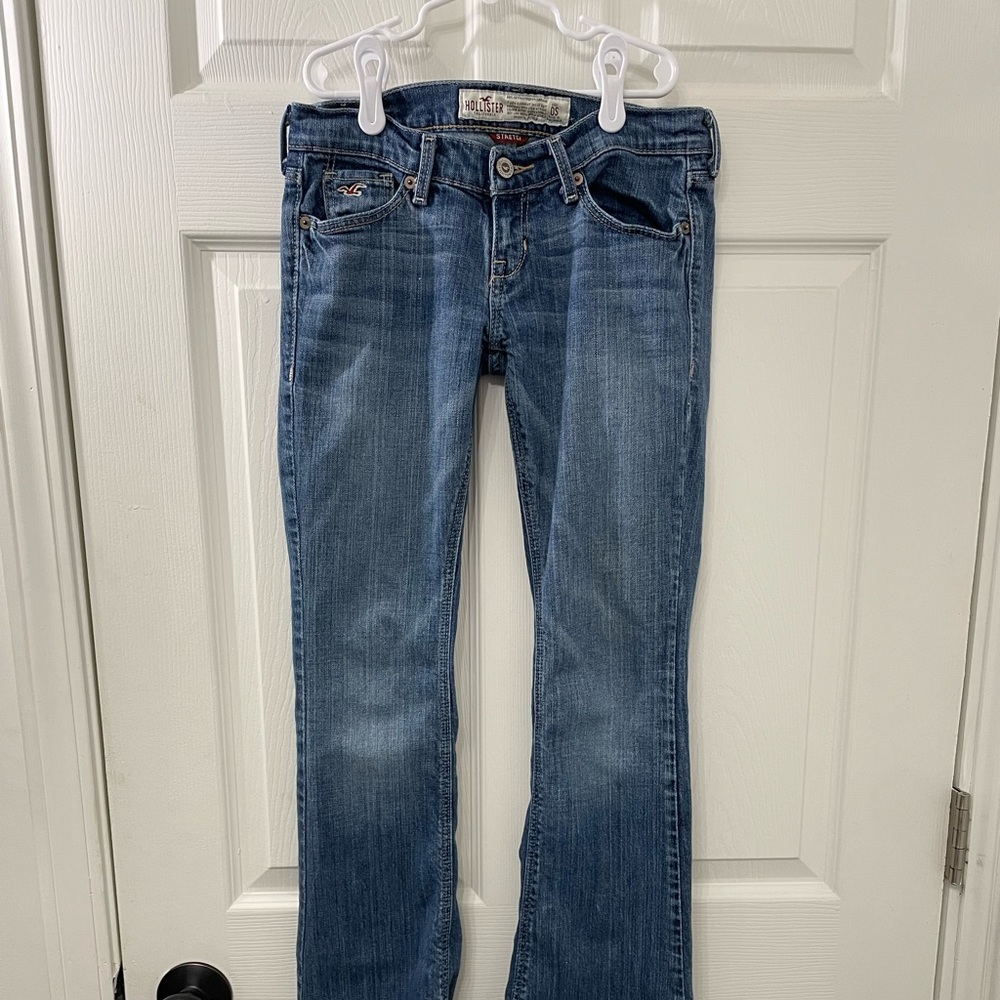 Hollister Stretch 0S Flare Low Rise Denim Jeans Pants